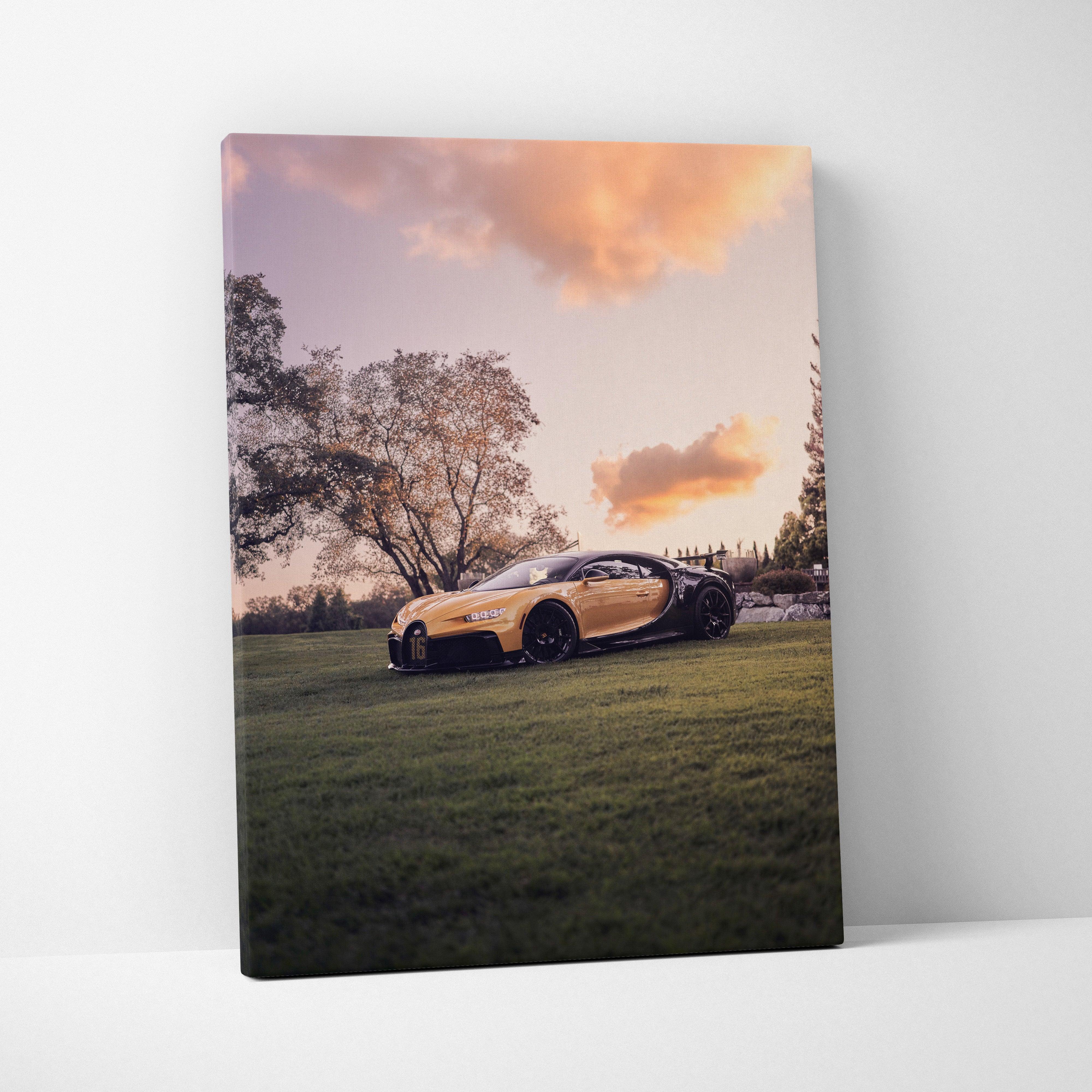 Bugatti Chiron High Resolution Museum Quality Vertical Car Canvas Print #001 - Throttle Designs