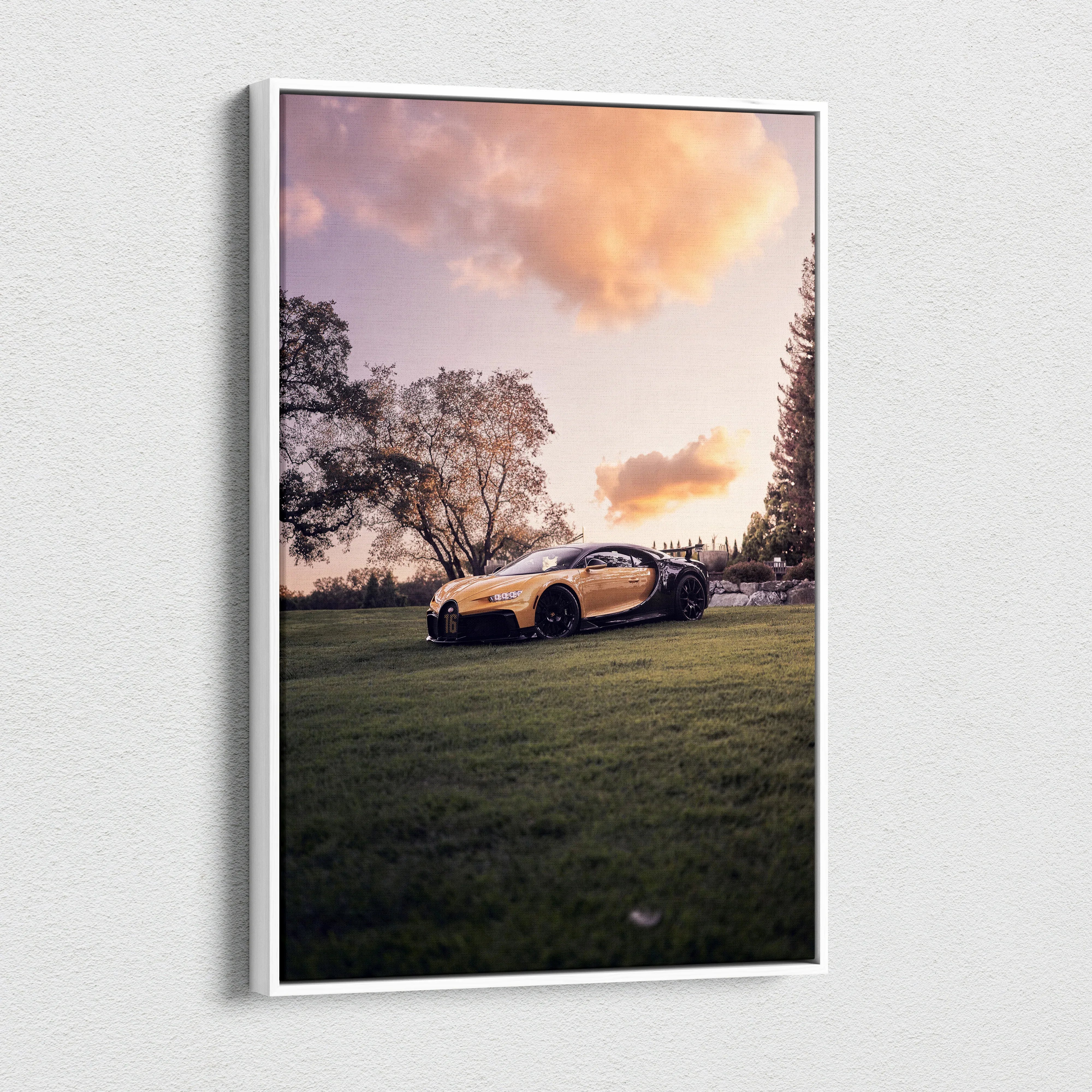 Bugatti Chiron High Resolution Museum Quality Vertical Car Canvas Print #001 - Throttle Designs