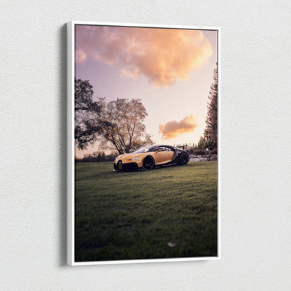 Bugatti Chiron High Resolution Museum Quality Vertical Car Canvas Print #001 - Throttle Designs