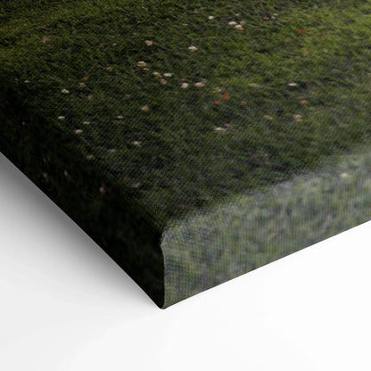 Close-up of green textured canvas art corner with detailed weave for Lamborghini Huracan wall art print.