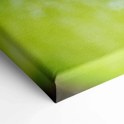 Close-up of green canvas wall art featuring a high-resolution ripe kiwi fruit design with textured surface and vibrant.
