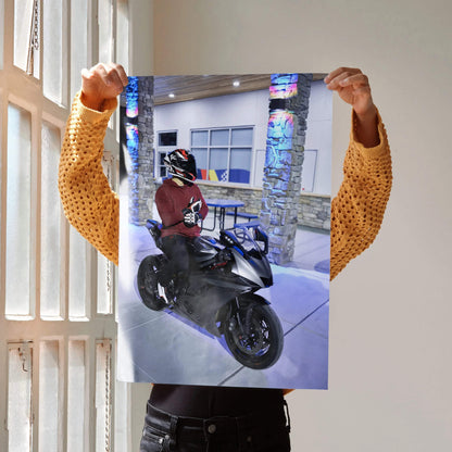 Biker Poster #056 - Male | Nolan X-804 Helmet | Yamaha R6 Motorcycle - Throttle Designs
