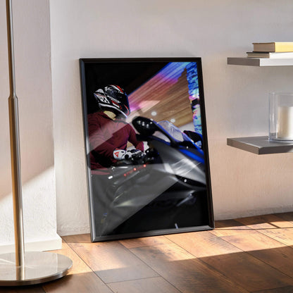 Biker Poster #054 - Male | Nolan X-804 Helmet | Yamaha R6 Motorcycle - Throttle Designs