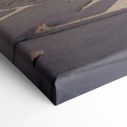 Close-up of BMW M1000RR motorcycle canvas art showing fabric texture and wrapped edge on vertical wall art canvas.