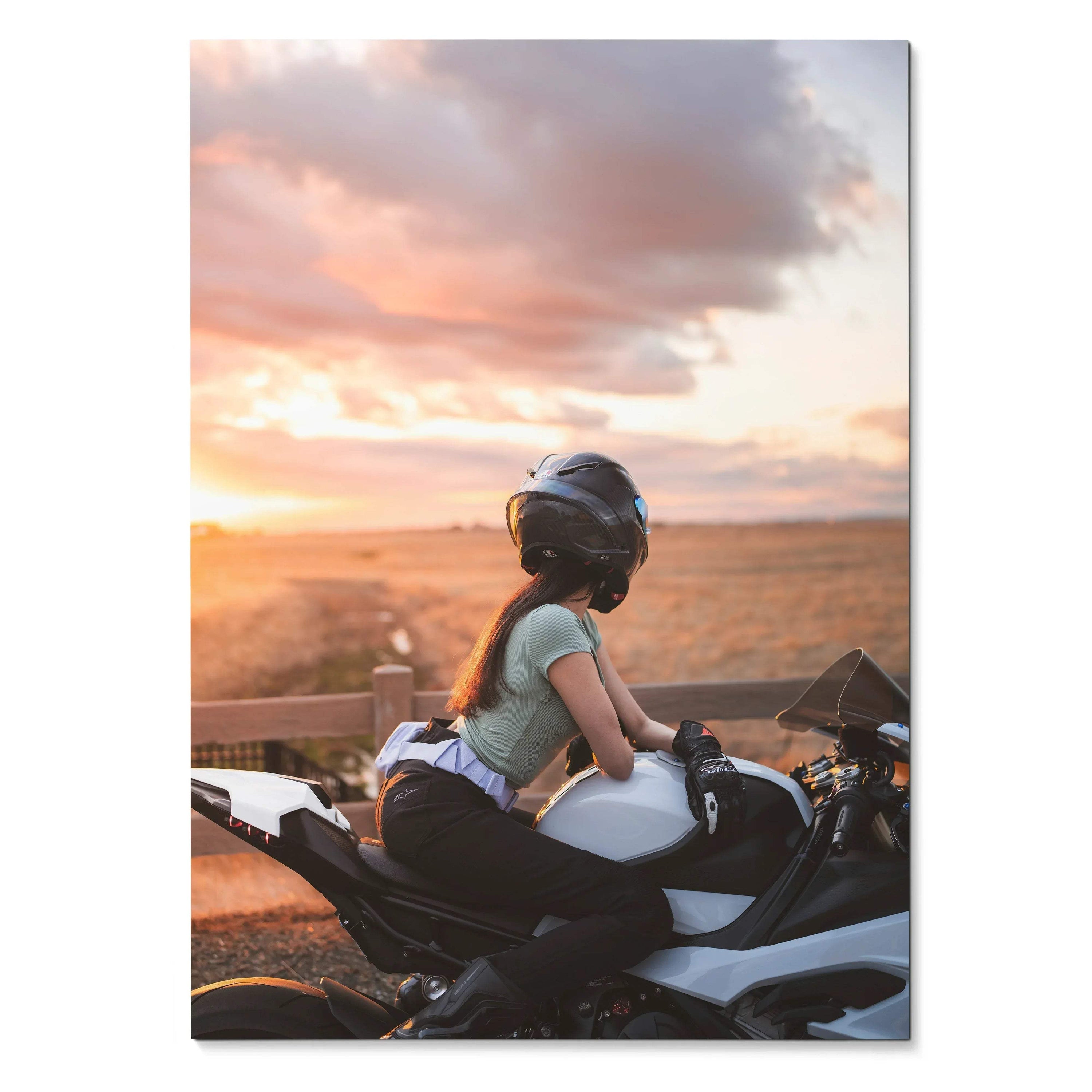 Biker Poster #063 - Female | AGV Pista Helmet | BMW S1000RR Motorcycle - Throttle Designs
