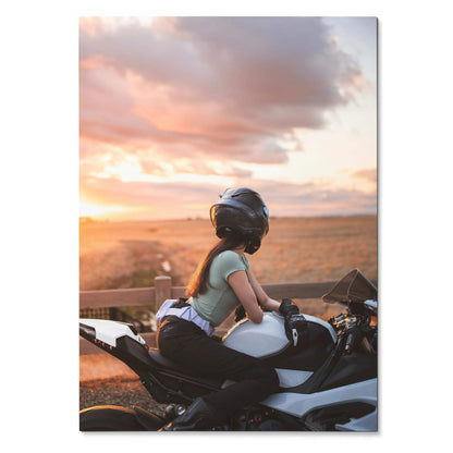 Biker Poster #063 - Female | AGV Pista Helmet | BMW S1000RR Motorcycle - Throttle Designs