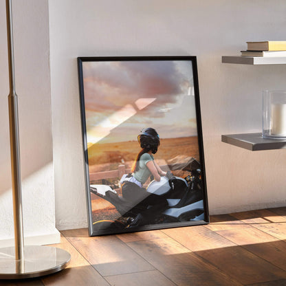 Biker Poster #063 - Female | AGV Pista Helmet | BMW S1000RR Motorcycle - Throttle Designs