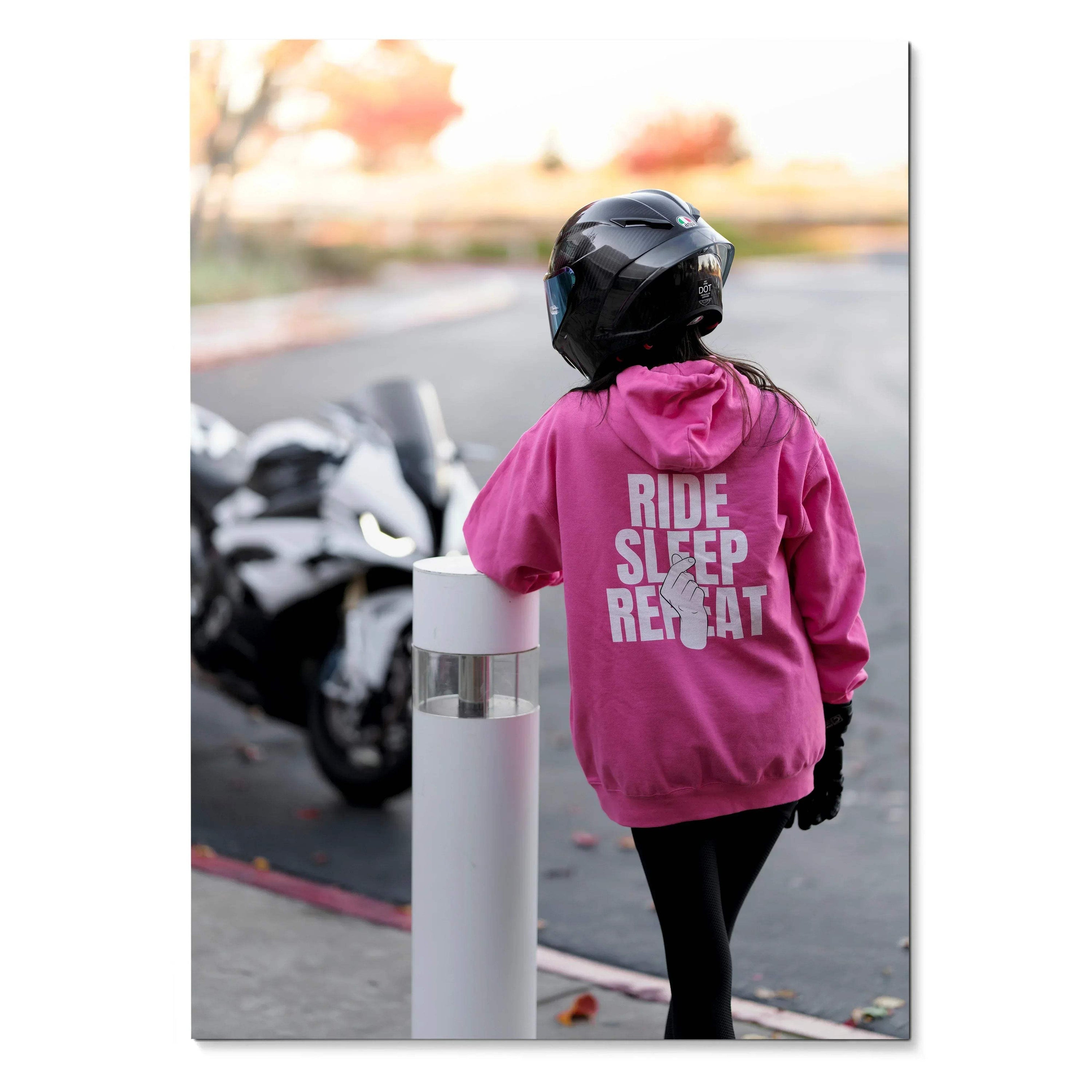 Biker Poster #069 - Female | AGV Pista Helmet | BMW S1000RR Motorcycle - Throttle Designs
