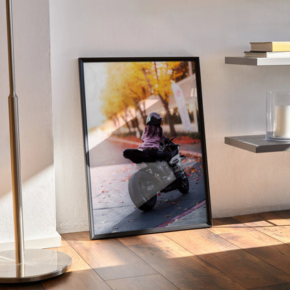 Biker Poster #068 - Female | AGV Pista Helmet | BMW S1000RR Motorcycle - Throttle Designs