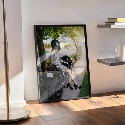 Biker Poster #076 - Female | AGV Pista Helmet | Yamaha R7 Motorcycle - Throttle Designs