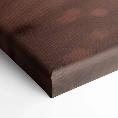 Close-up of textured brown canvas corner with subtle dark pattern, museum-quality canvas art wall art.