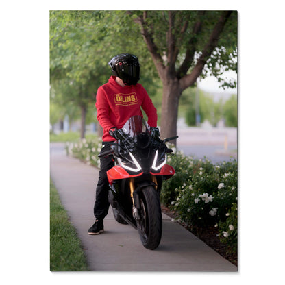 Biker Poster #087 - Male | Shark Aeron GP Helmet | Aprilia RSV4 Motorcycle - Throttle Designs