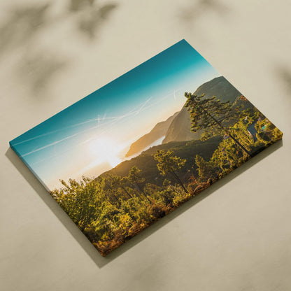 Vibrant Italian Riviera near Cinque Terre sunset canvas print