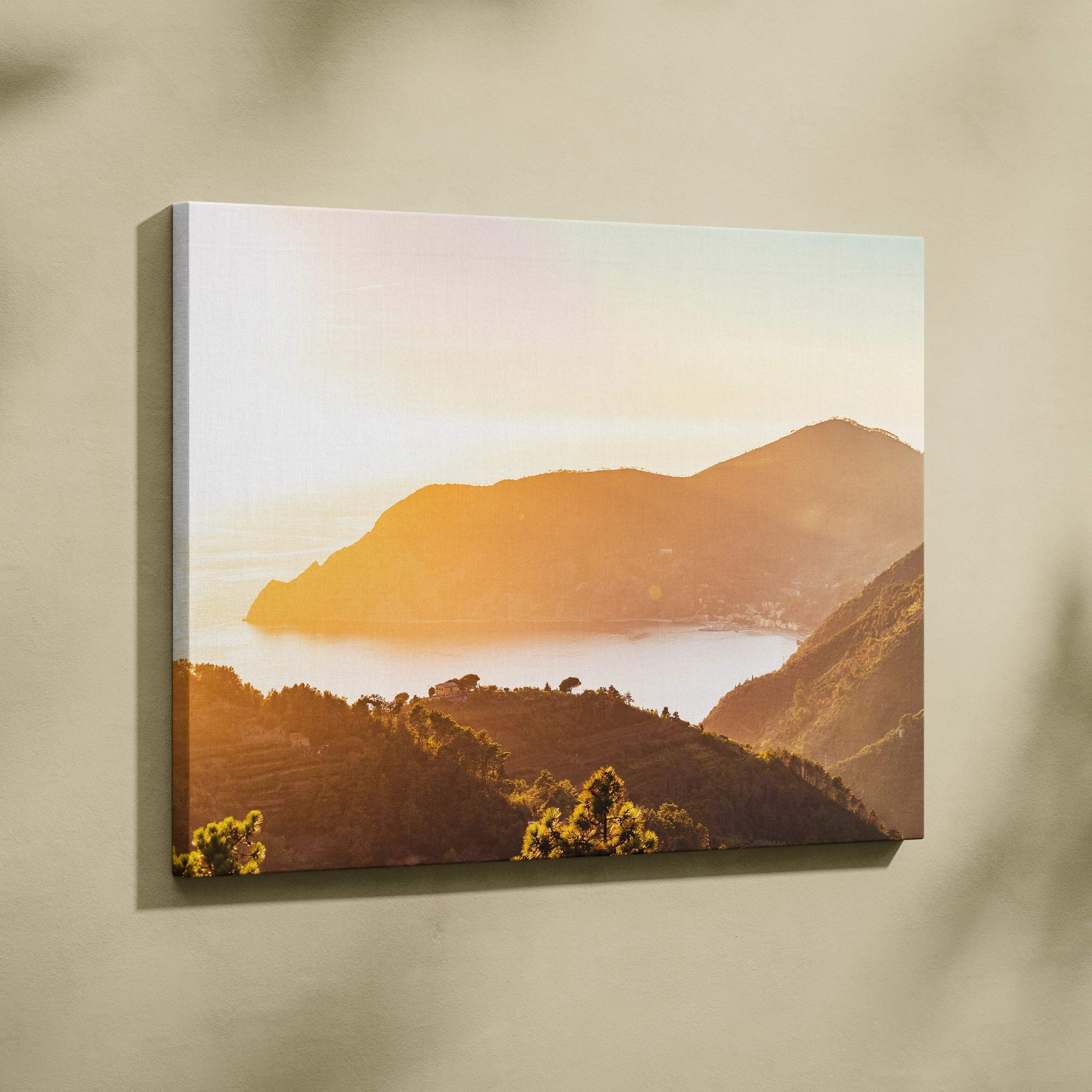 Serene sunset over Italian Riviera near Cinque Terre canvas print