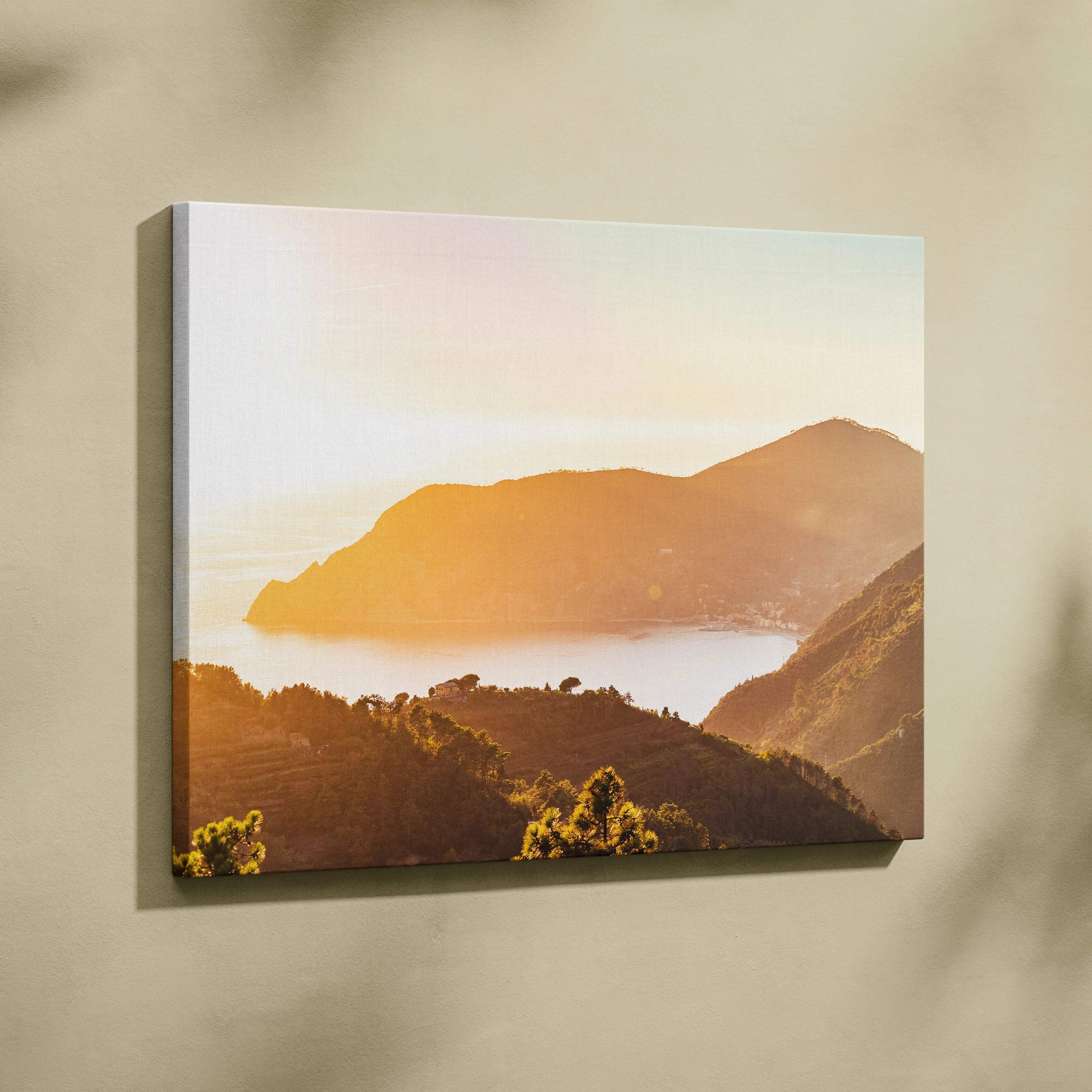 Serene sunset over Italian Riviera near Cinque Terre canvas print