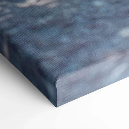 Close-up of Lamborghini Huracan canvas art with textured blue and gray tones on vertical wall art canvas.