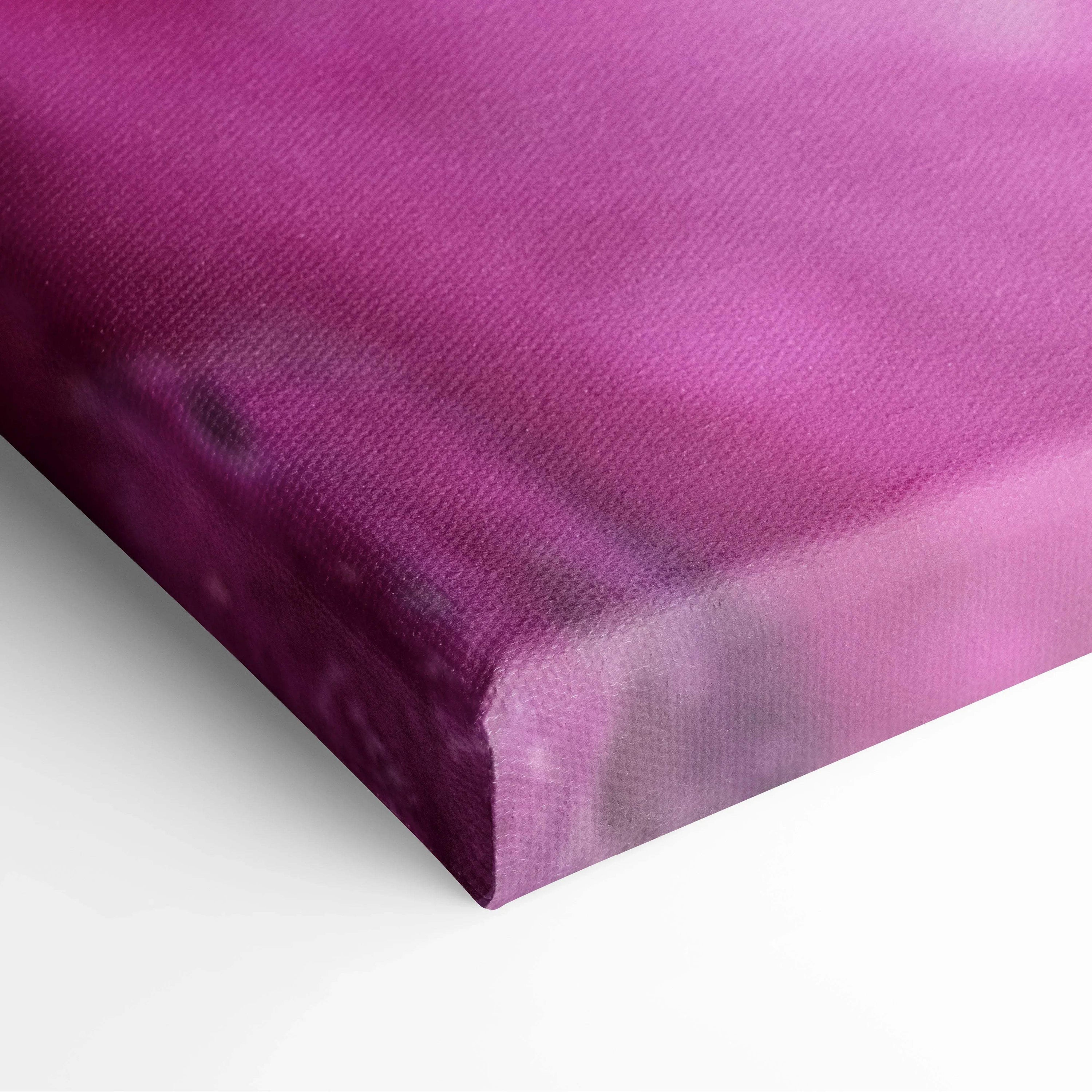 Close-up of pink cherry blossom canvas wall art with smooth texture and vibrant gradient shading.