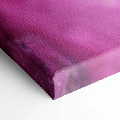 Close-up of pink cherry blossom canvas wall art with smooth texture and vibrant gradient shading.