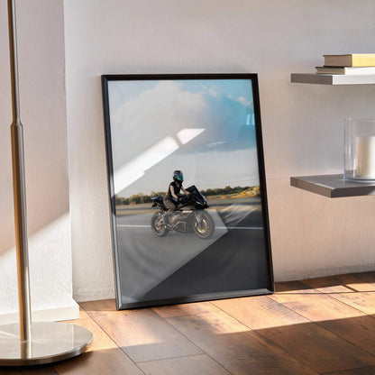 Biker Poster #101 - Female | AGV Pista Helmet | Yamaha R7 Motorcycle | Rolling Shot - Throttle Designs