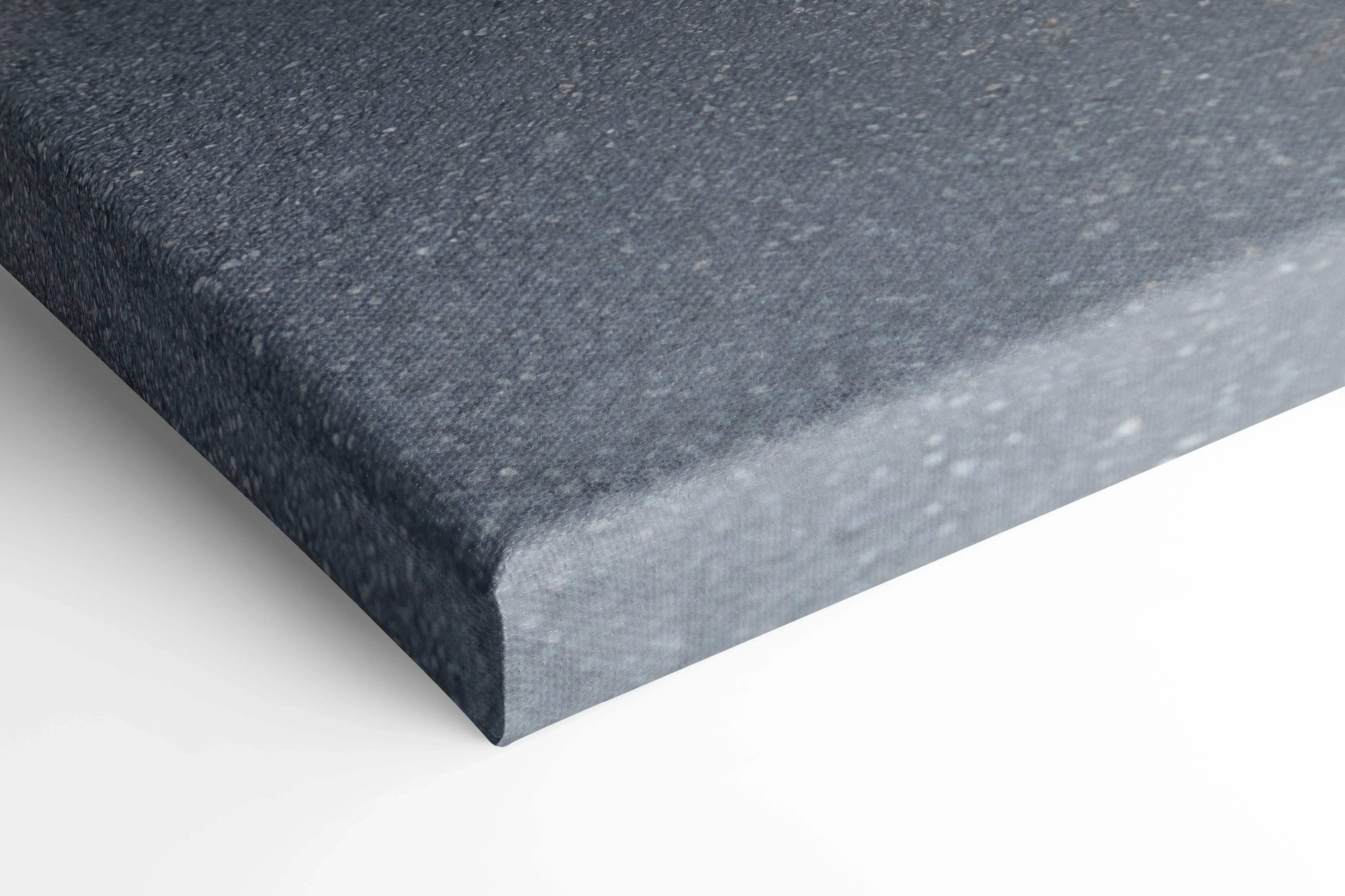 Close-up of dark textured canvas edge on Yamaha R6 motorcycle wall art print.