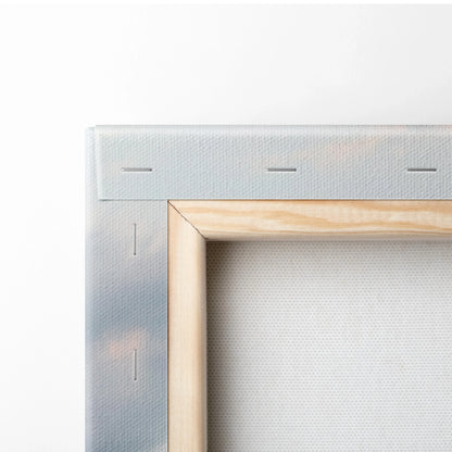 Corner detail of stretched canvas art with wooden frame for Yamaha R6 motorcycle wall art.