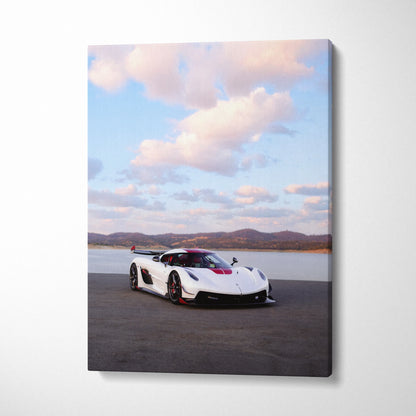 Koenigsegg Jesko High Resolution Museum Quality Vertical Car Canvas Print #015 - Throttle Designs