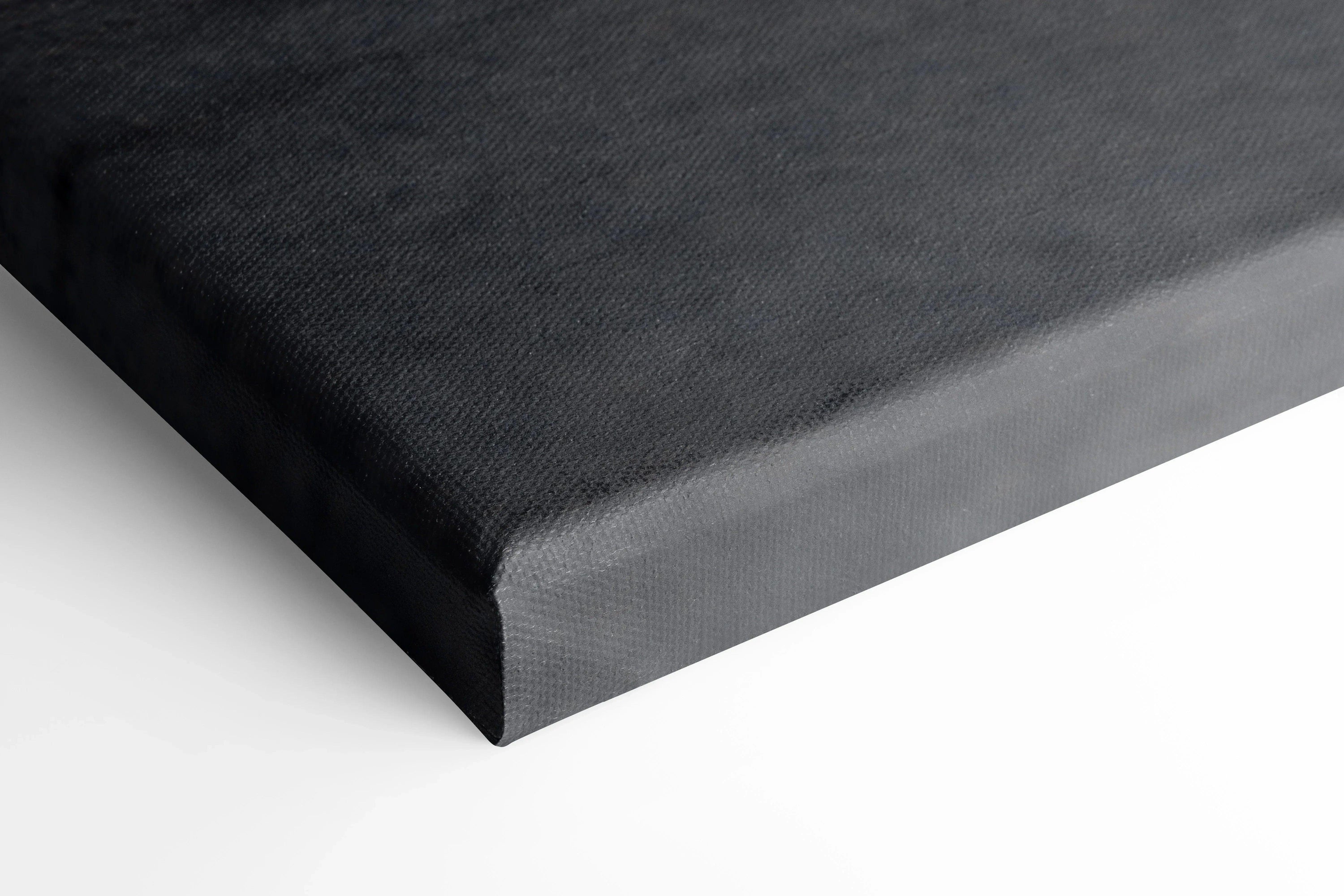 Black wrapped canvas edge detail for Koenigsegg Jesko vertical wall art print.
