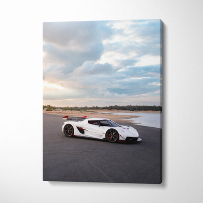 Koenigsegg Jesko High Resolution Museum Quality Vertical Car Canvas Print #024 - Throttle Designs