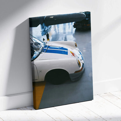 Porsche 911 classic car close-up vertical canvas art with high-resolution museum quality wall art.