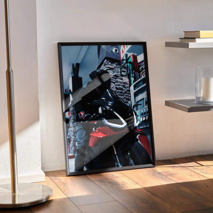 Biker Poster #094 - Male | Shark Aeron GP Helmet | Aprilia RSV4 Motorcycle - Throttle Designs