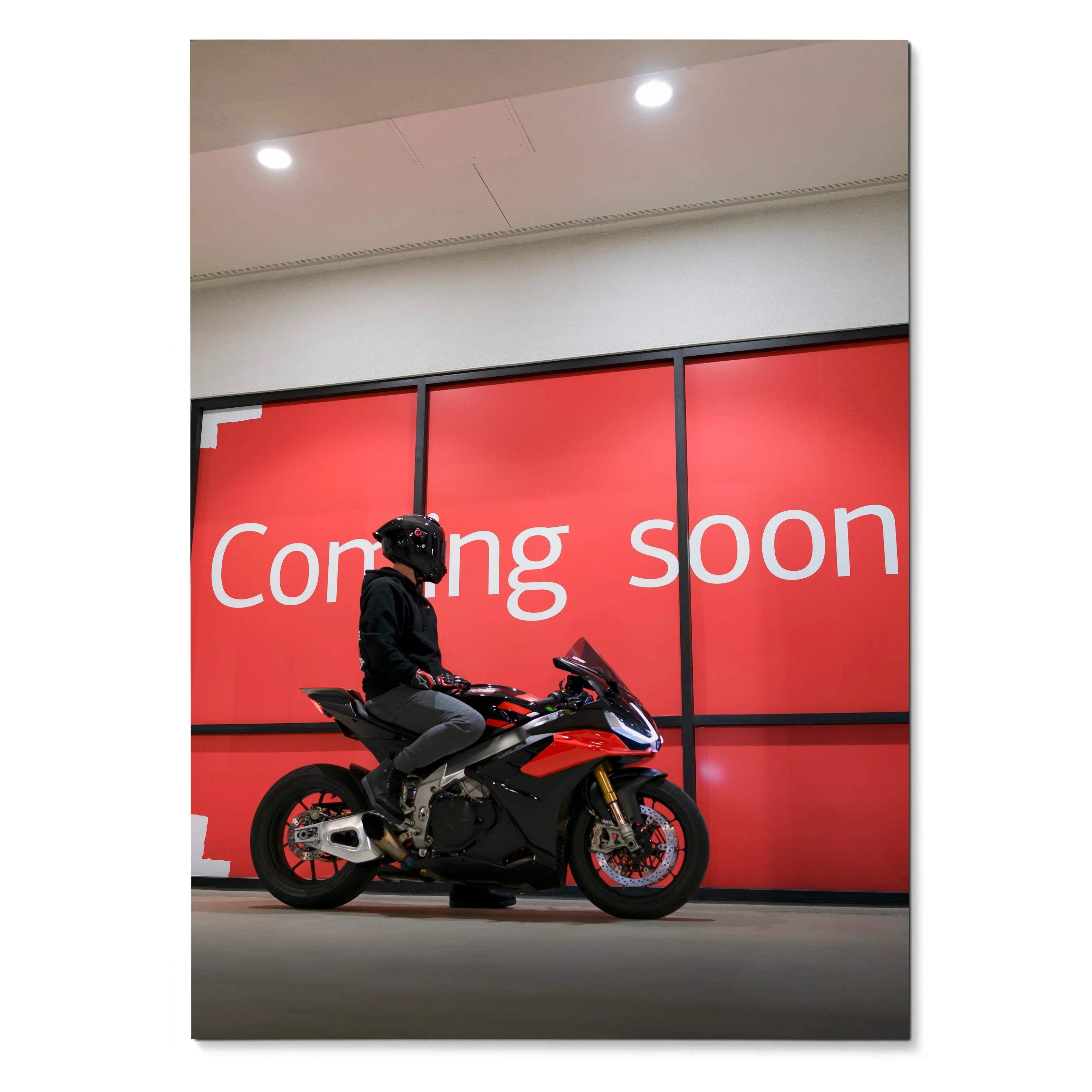 Biker Poster #096 - Male | Shark Aeron GP Helmet | Aprilia RSV4 Motorcycle - Throttle Designs