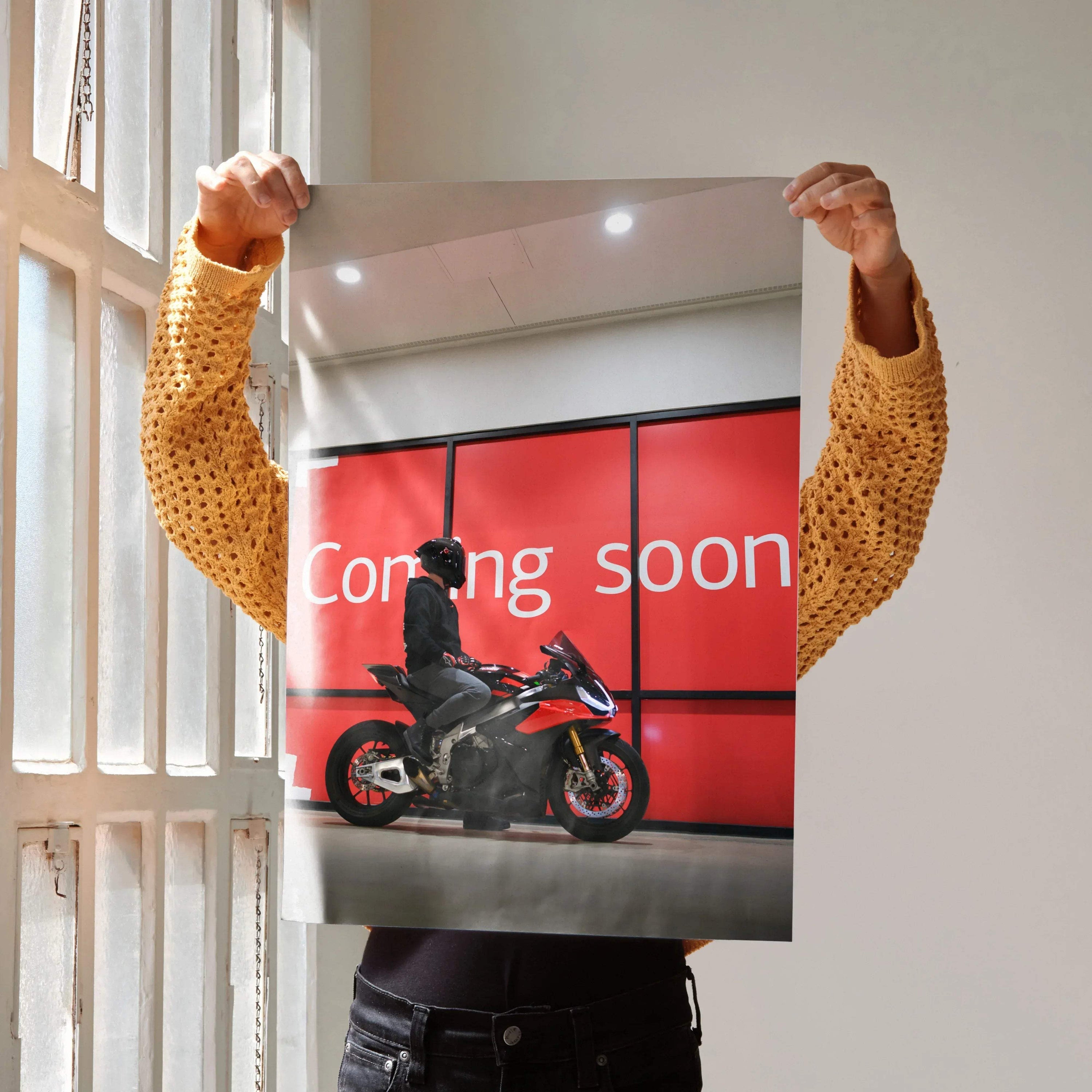 Biker Poster #096 - Male | Shark Aeron GP Helmet | Aprilia RSV4 Motorcycle - Throttle Designs