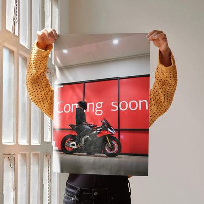 Biker Poster #096 - Male | Shark Aeron GP Helmet | Aprilia RSV4 Motorcycle - Throttle Designs