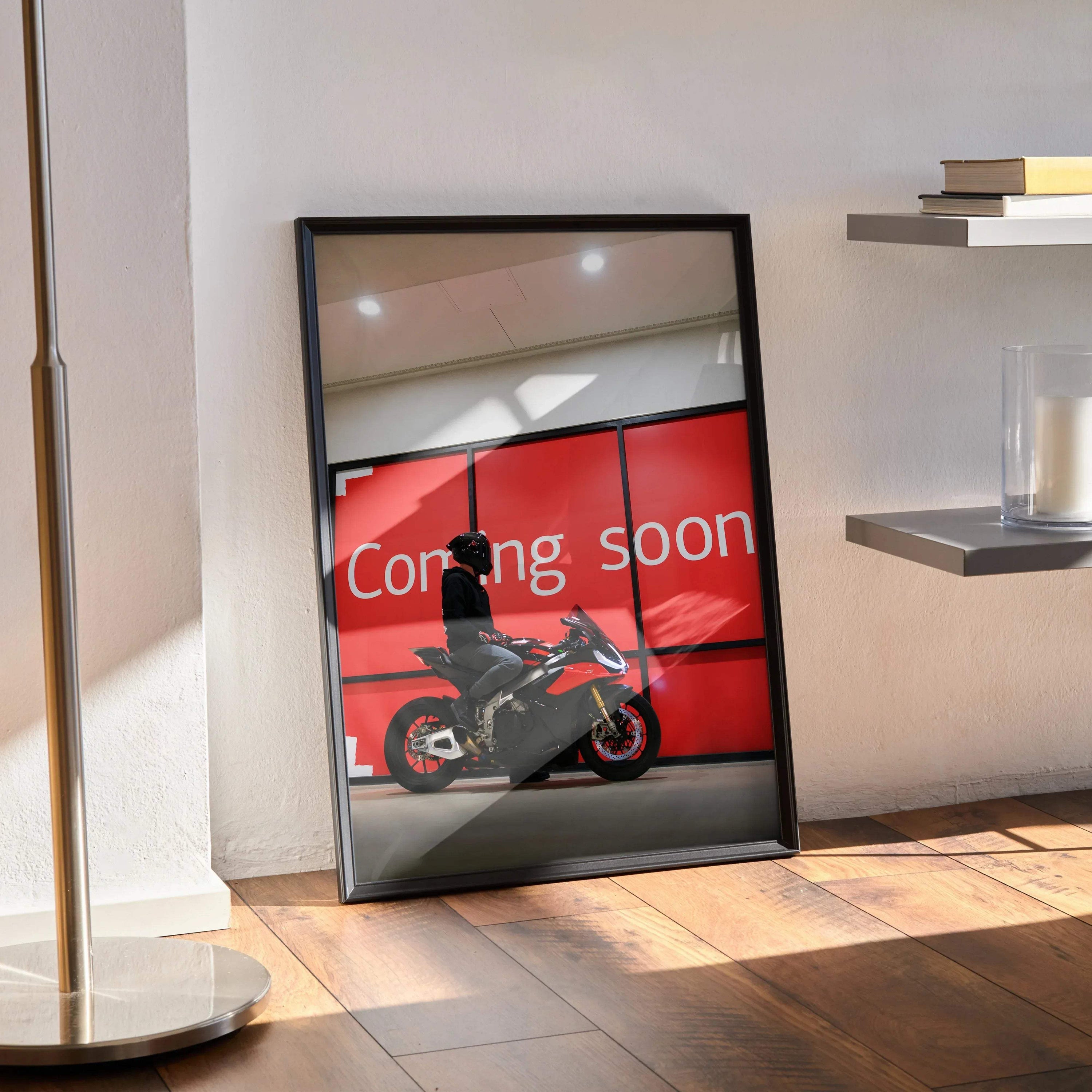 Biker Poster #096 - Male | Shark Aeron GP Helmet | Aprilia RSV4 Motorcycle - Throttle Designs