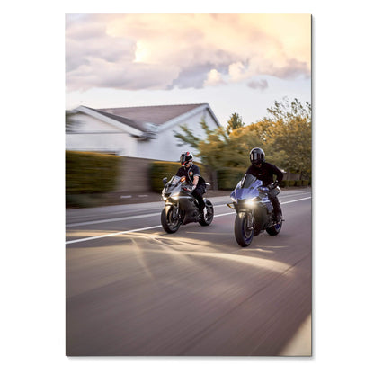 Biker Poster #053 - Male | Yamaha R1 and R6 Motorcycle | Rolling Shot - Throttle Designs