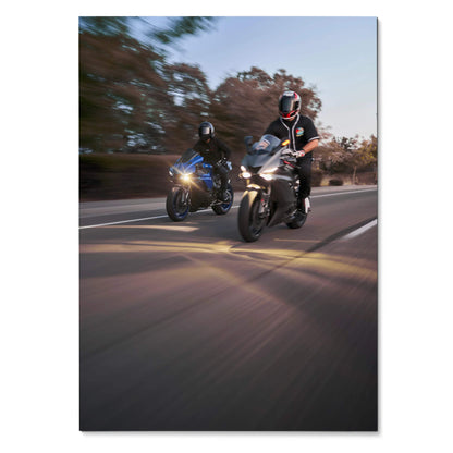 Biker Poster #050 - Male | Yamaha R1 and R6 Motorcycle | Rolling Shot - Throttle Designs