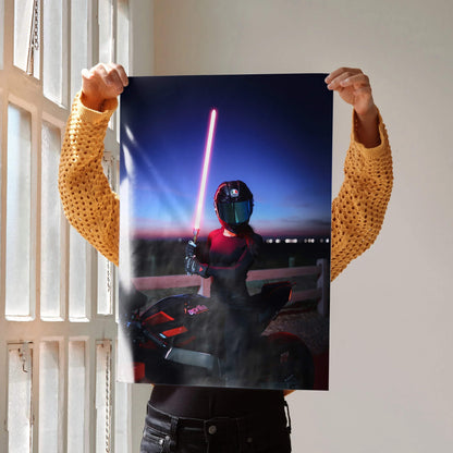 Biker Poster #109 - Female | AGV Pista Helmet | Aprilia RSV4 Motorcycle | Star Wars Inspired Theme - Throttle Designs