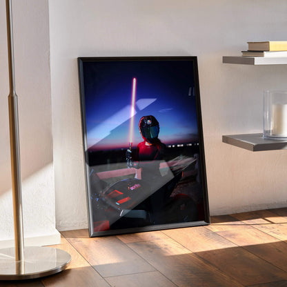Biker Poster #109 - Female | AGV Pista Helmet | Aprilia RSV4 Motorcycle | Star Wars Inspired Theme - Throttle Designs