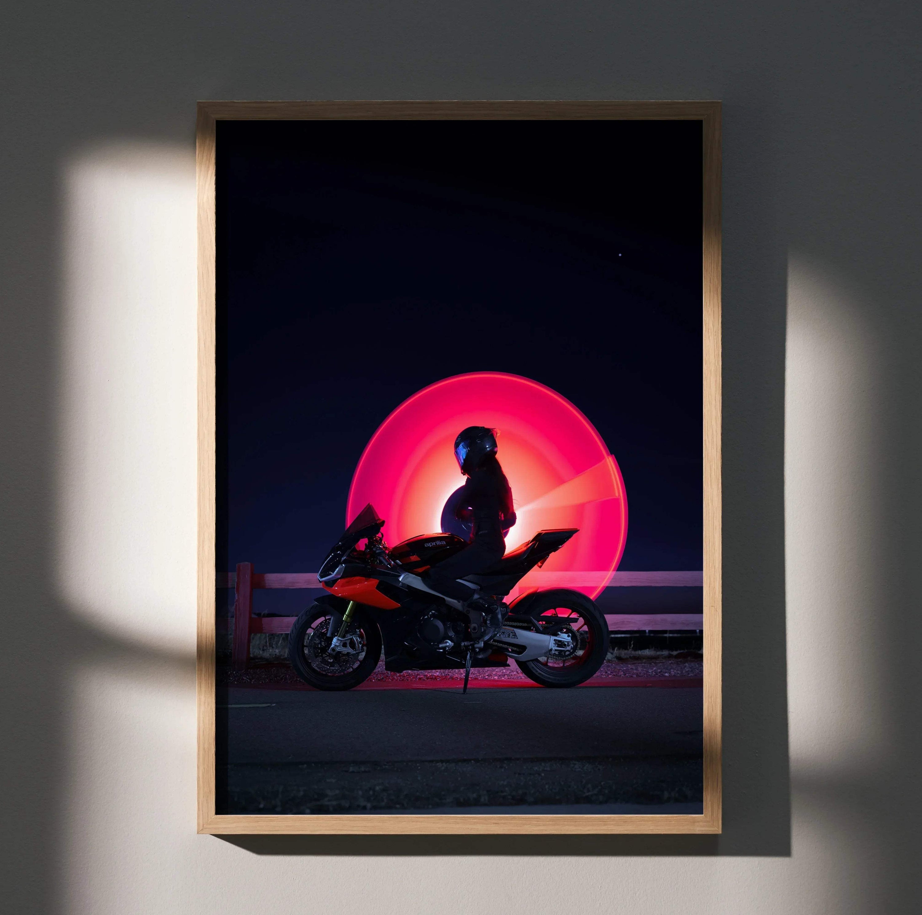 Biker Poster #112 - Female | AGV Pista Helmet | Aprilia RSV4 Motorcycle | Star Wars Inspired Theme - Throttle Designs