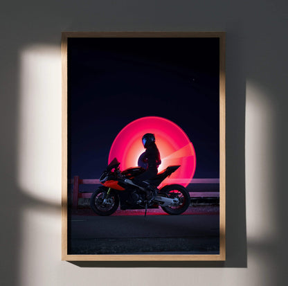 Biker Poster #112 - Female | AGV Pista Helmet | Aprilia RSV4 Motorcycle | Star Wars Inspired Theme - Throttle Designs