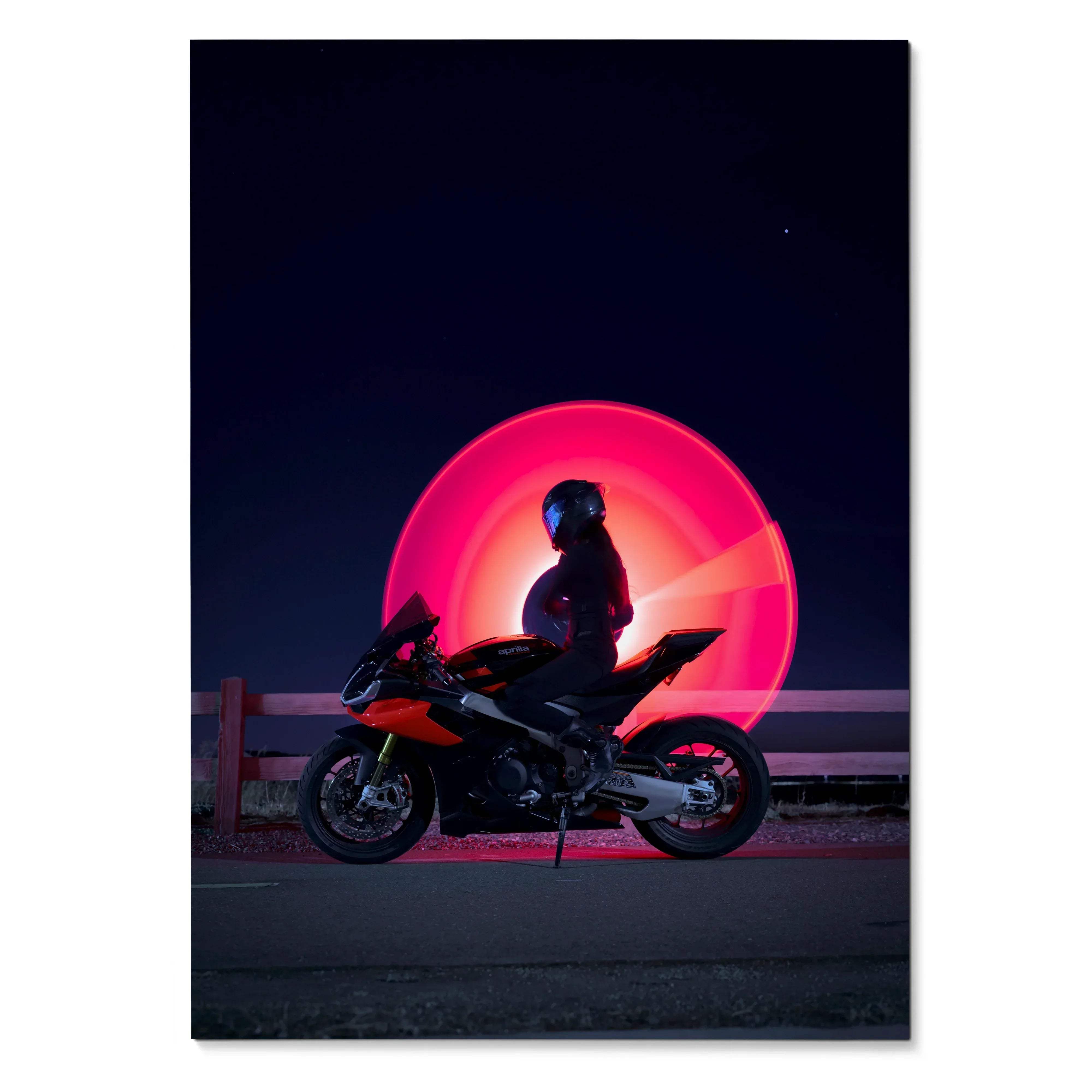 Biker Poster #112 - Female | AGV Pista Helmet | Aprilia RSV4 Motorcycle | Star Wars Inspired Theme - Throttle Designs