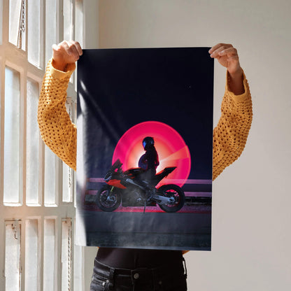 Biker Poster #112 - Female | AGV Pista Helmet | Aprilia RSV4 Motorcycle | Star Wars Inspired Theme - Throttle Designs