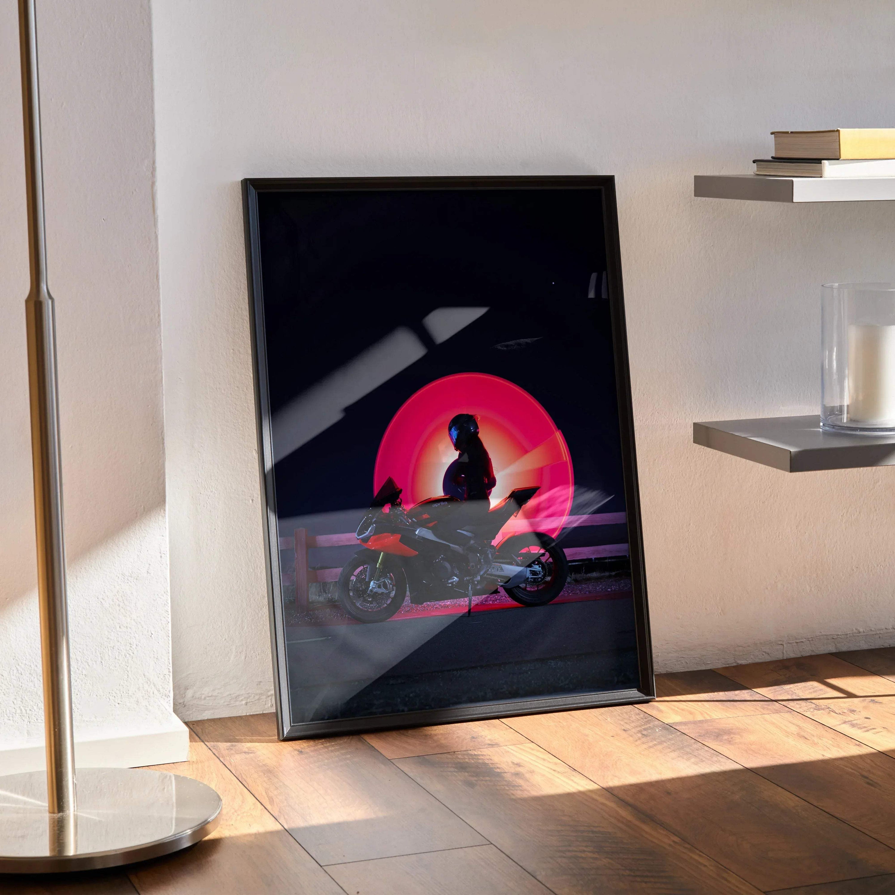Biker Poster #112 - Female | AGV Pista Helmet | Aprilia RSV4 Motorcycle | Star Wars Inspired Theme - Throttle Designs