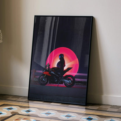 Biker Poster #112 - Female | AGV Pista Helmet | Aprilia RSV4 Motorcycle | Star Wars Inspired Theme - Throttle Designs