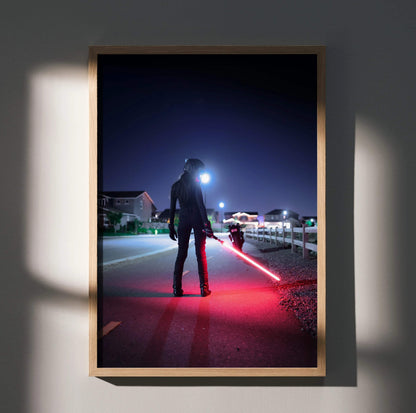 Biker Poster #114 - Female | AGV Pista Helmet | Aprilia RSV4 Motorcycle | Star Wars Inspired Theme - Throttle Designs