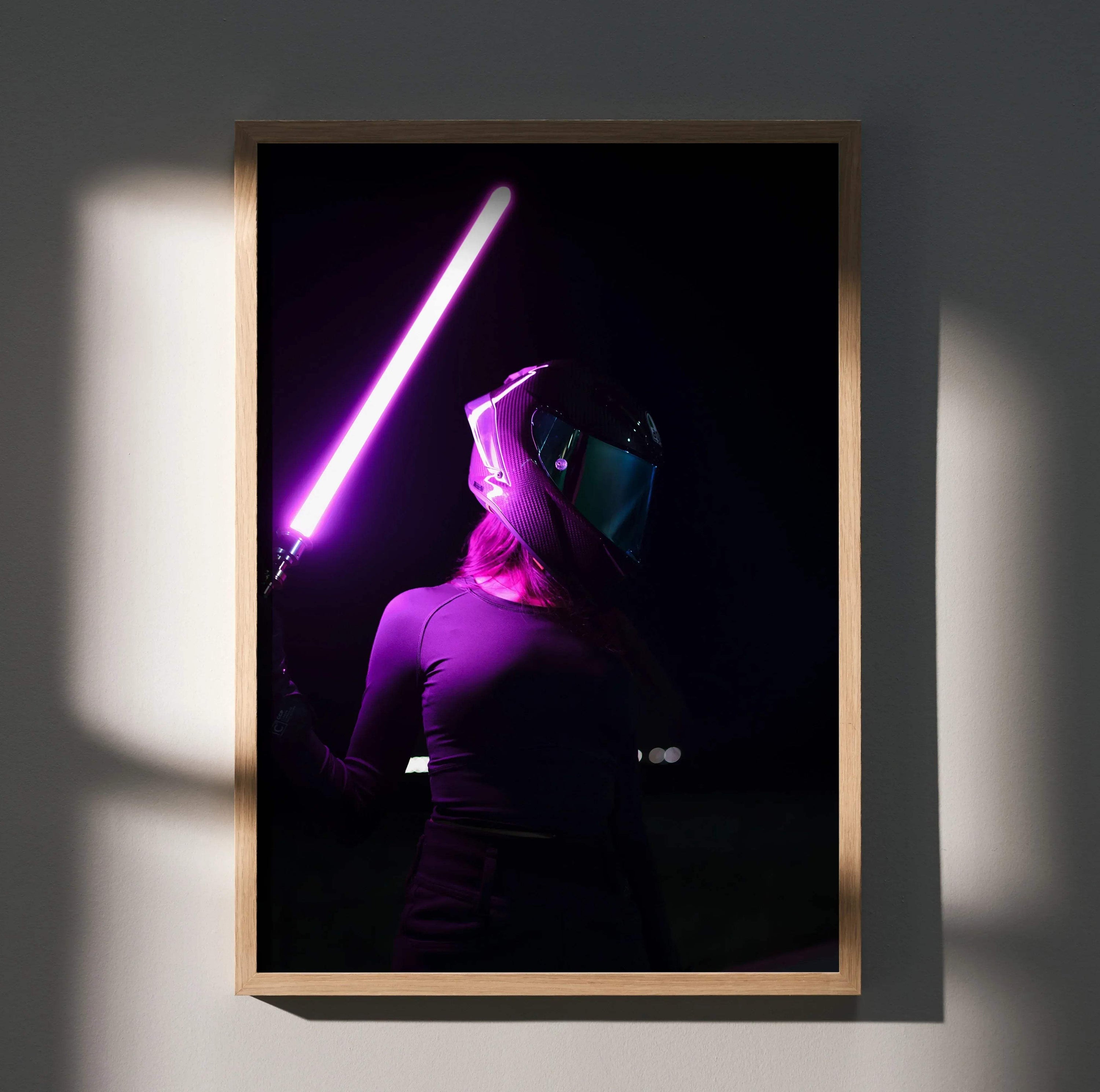 Biker Poster #111 - Female | AGV Pista Helmet | Aprilia RSV4 Motorcycle | Star Wars Inspired Theme - Throttle Designs