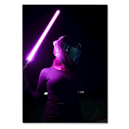 Biker Poster #111 - Female | AGV Pista Helmet | Aprilia RSV4 Motorcycle | Star Wars Inspired Theme - Throttle Designs