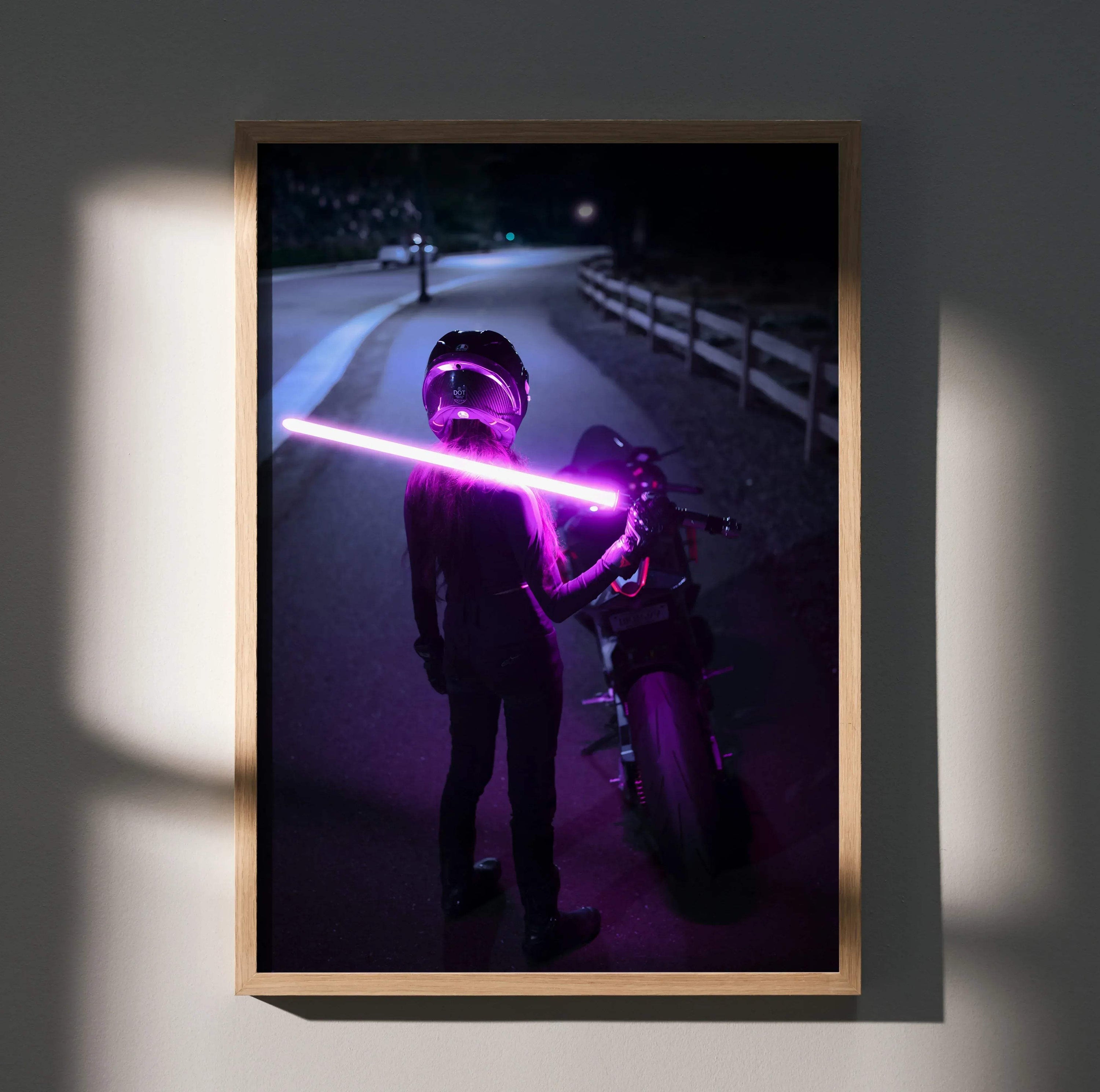 Biker Poster #115 - Female | AGV Pista Helmet | Aprilia RSV4 Motorcycle | Star Wars Inspired Theme - Throttle Designs