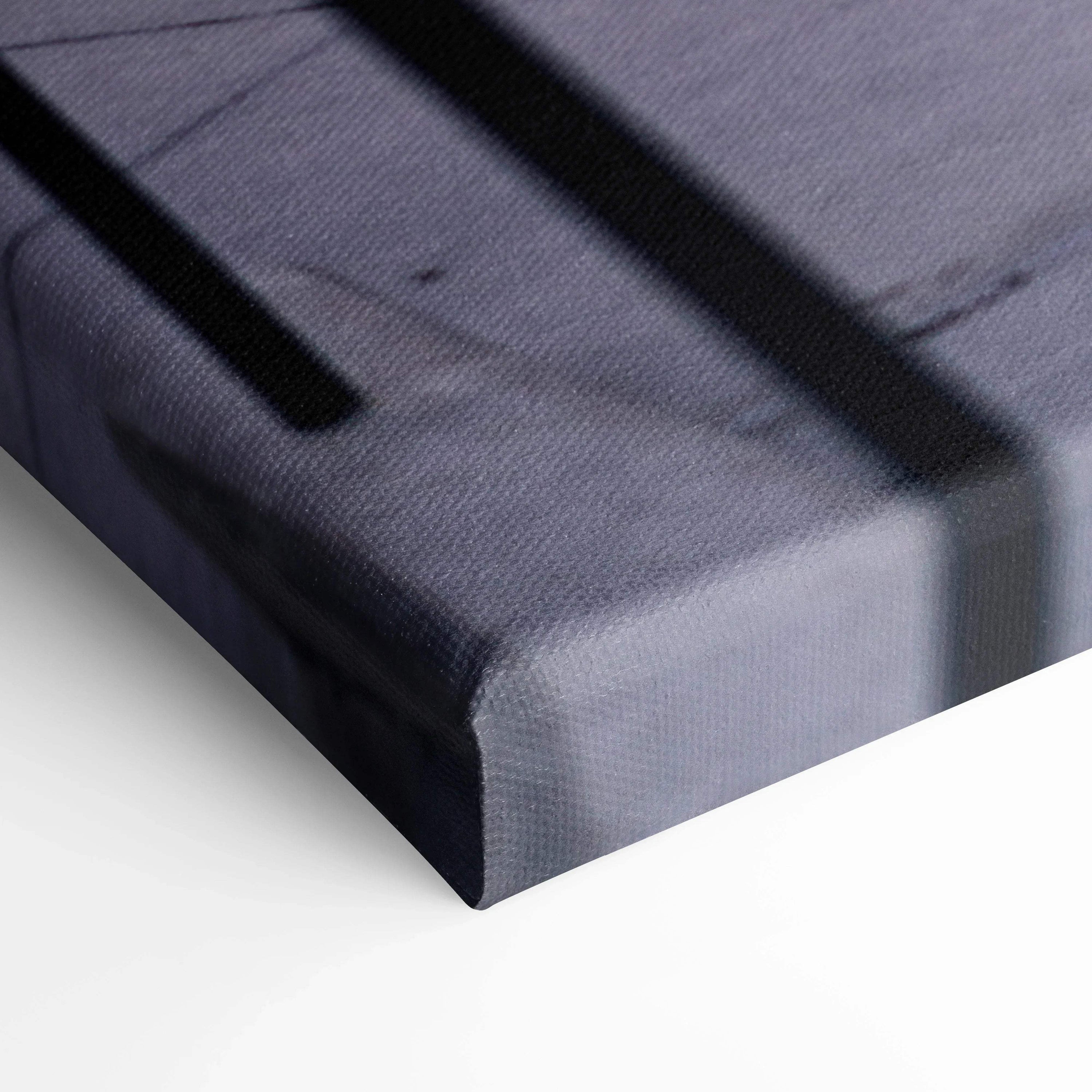 Close-up of Subaru WRX car canvas art with detailed fabric texture and shadowing, vertical wall art.