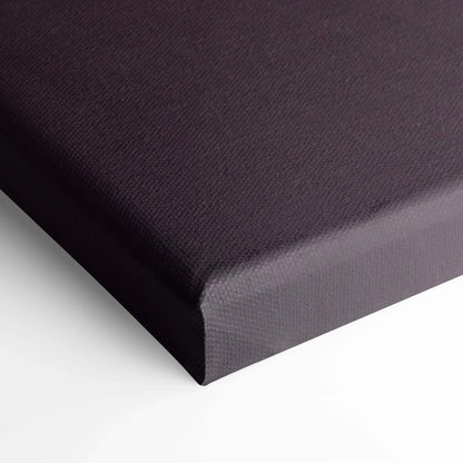 Black canvas corner close-up showing textured wall art material and clean edges.